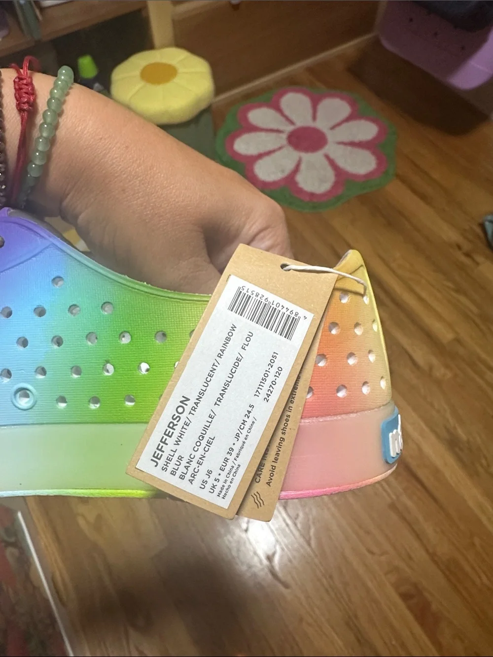Native Kids Water Shoes in Rainbow Gradient